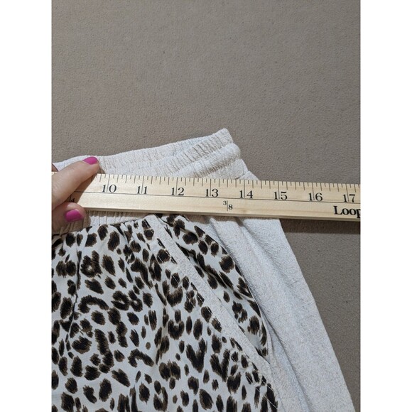 Umgee USA Oatmeal Leopard Print Elastic Waist Drawstring Jogger Pant Size Small - Picture 10 of 10